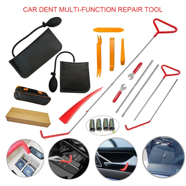 Omabeta Kit d'outils d'ouverture de porte de voiture 11pcs Kit d'Ouverture  de Porte de Voiture Agrippeur bricolage traitement
