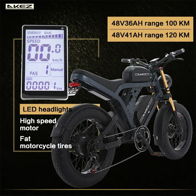 Electric Bicycle 1500W48VAH 20-inch 45KM/H top speed road high-speed electric sports bicycle mountain bicy electric bike electric bicycle