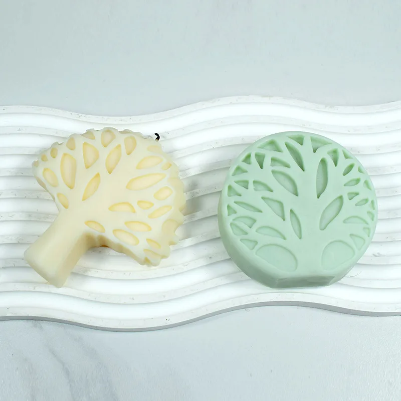 플랫 산호 나무 실리콘 금형 라운드 나무 모양 생활 나무 양초 석고 수지 비누 만들기 금형 초콜릿 베이킹 도구 장식 선물