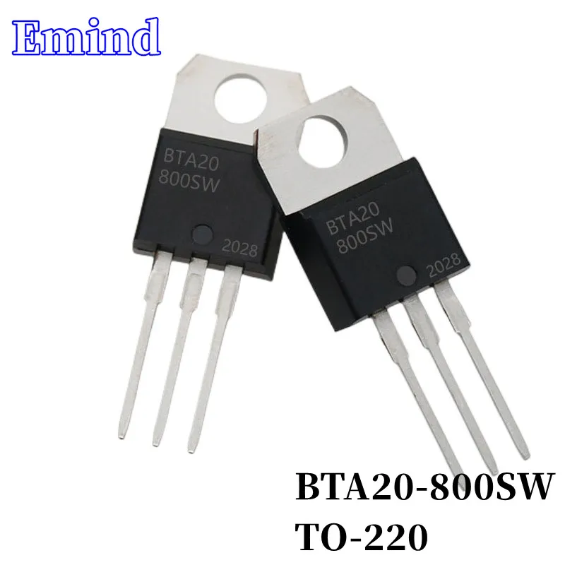 

20/50/100/200/500Pcs BTA20-800SW BTA20 Triac 20A/800V TO-220 DIP Thyristor Large Chip