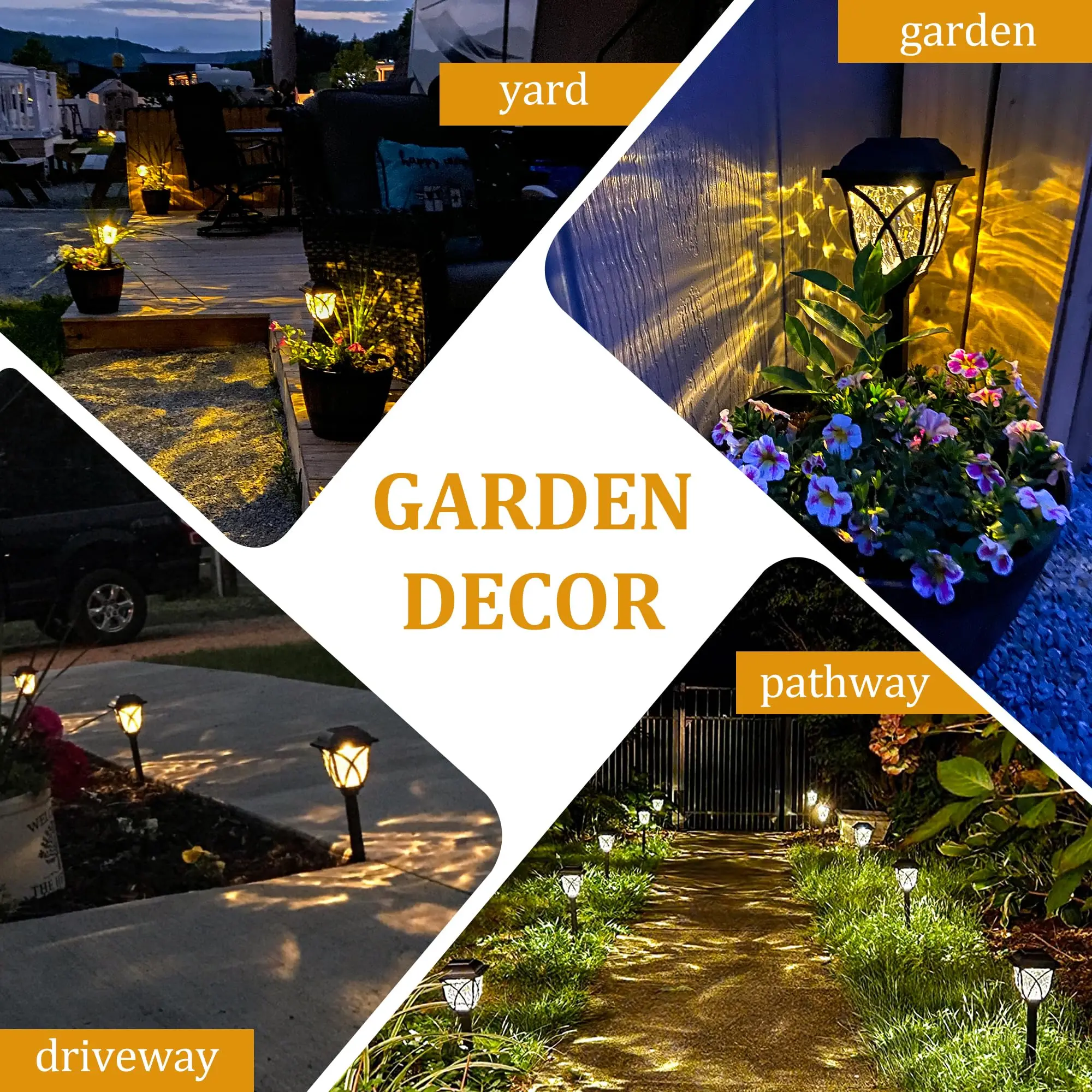 2pcs Led Solar Lawn Lights Outdoor Waterproof Warm Light Garden Decoration Lamp For Walkway Path Villa Yard Driveway 4