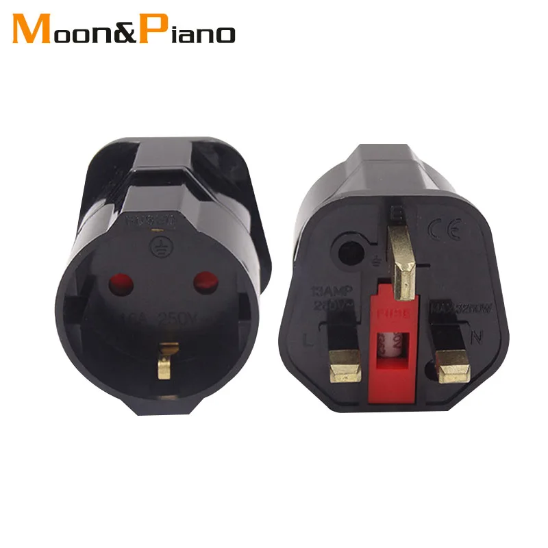 1 PC EU European To UK Adapter Electrical Plug Abroad Travel Socket