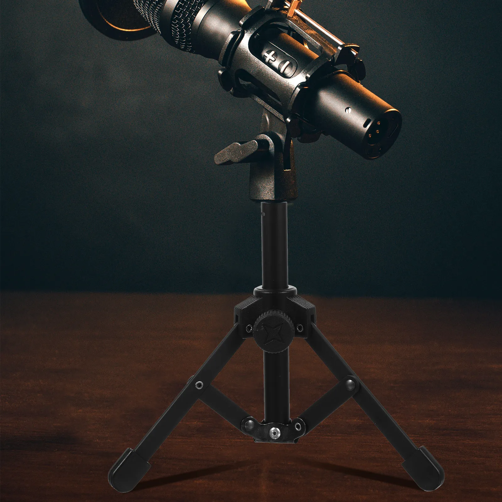 데스크탑 마이크 스탠드 접이식 삼각대 마이크 홀더 안정적인 데스크 지지대 라이브 방송 회의 녹음에 이상적