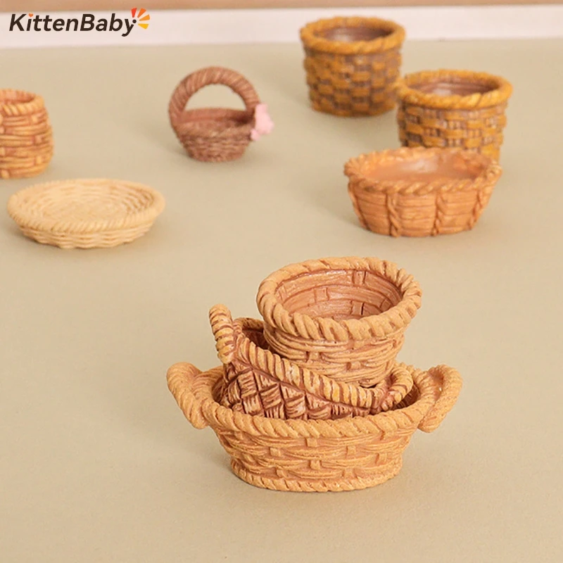 

Модель кукольного домика 1/12, корзина для хранения овощей ручной работы, миниатюрное украшение для кукольного домика, аксессуары для кукольного домика