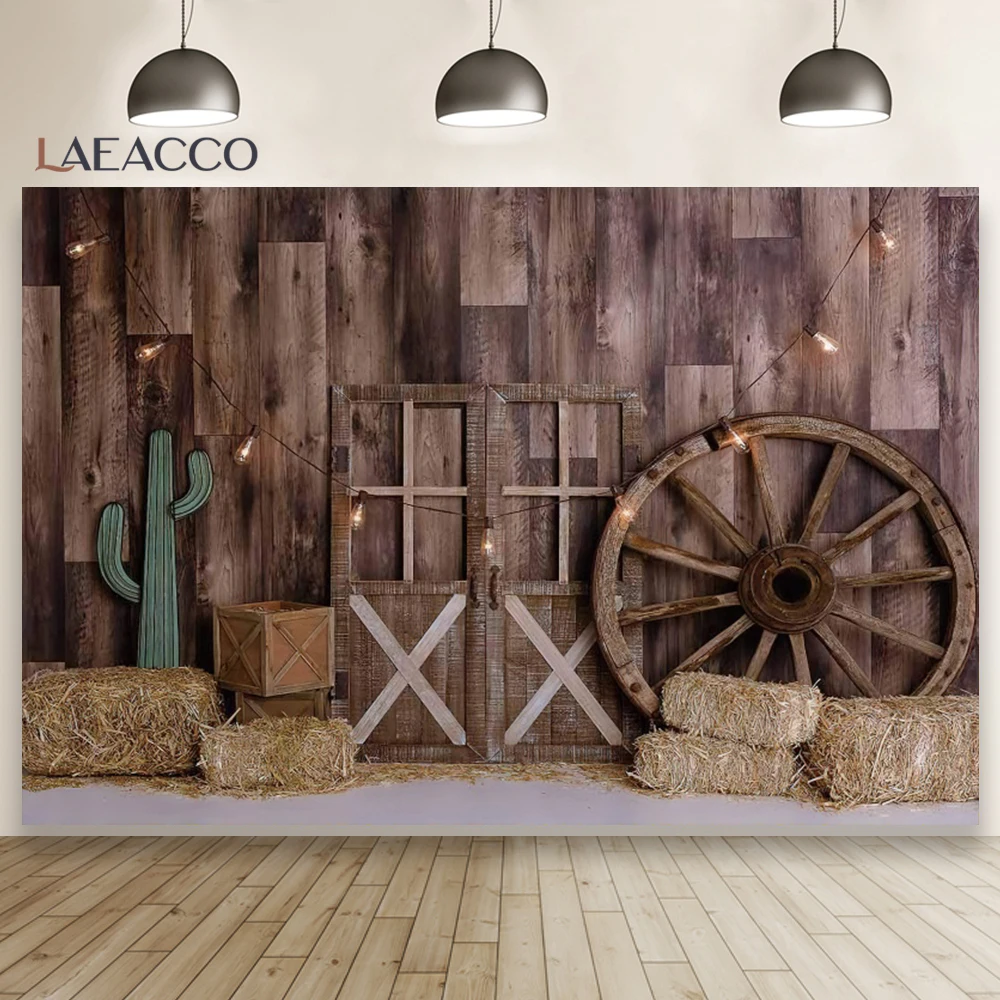 Photo Backdrops Laeacco Rural Countryside Straw Wooden Wall Wheel Flowers Potted Plants Photography Backgrounds Props photo backdrop photo wallpaper photography auxiliary props