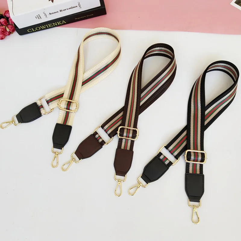 

Adjustable Nylon Handbag Strap Accessories 3.8Cm Striped Shoulder Belt for Bag Women's Bag Straps