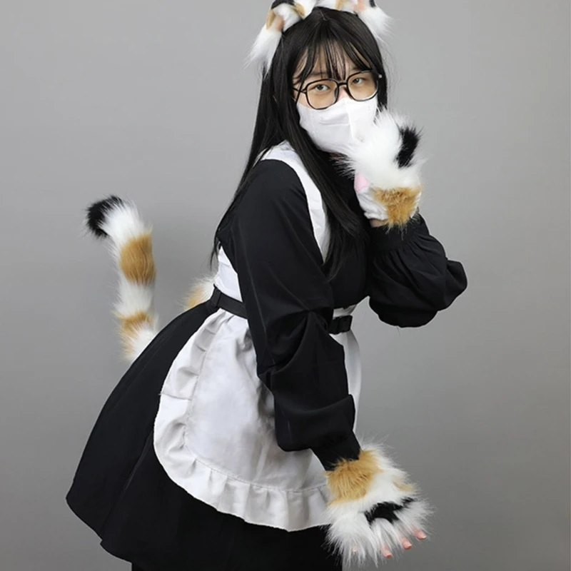 Guanti Zampa Di Gatto In Peluche - Per Cosplay, Carnevale E Halloween - Foto 2