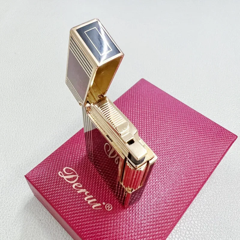 Side-sliding silent inflatable lighter Derui metal men's luxury gift