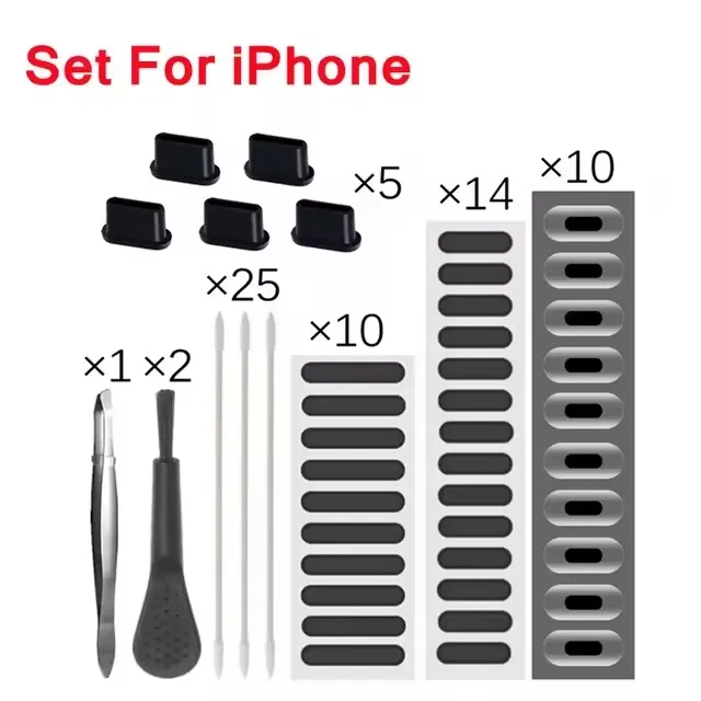 Comprehensive 66-Piece Phone Speaker Port Dust Removal Tool Kit with Cleaning Brush