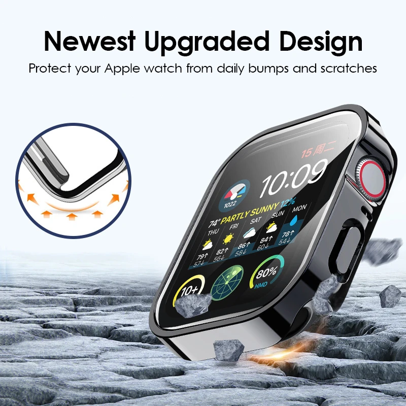 Premium Tempered Glass Case with Screen Protector – Straight Edge Cover