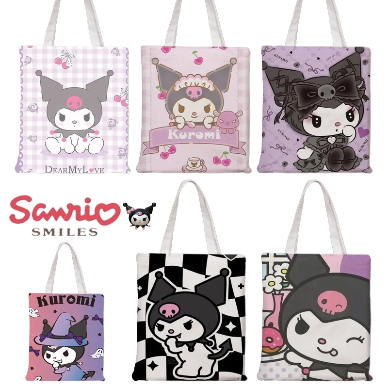 Sac fourre-tout Sanrio Original Kuromi Cotton Eco avec porte