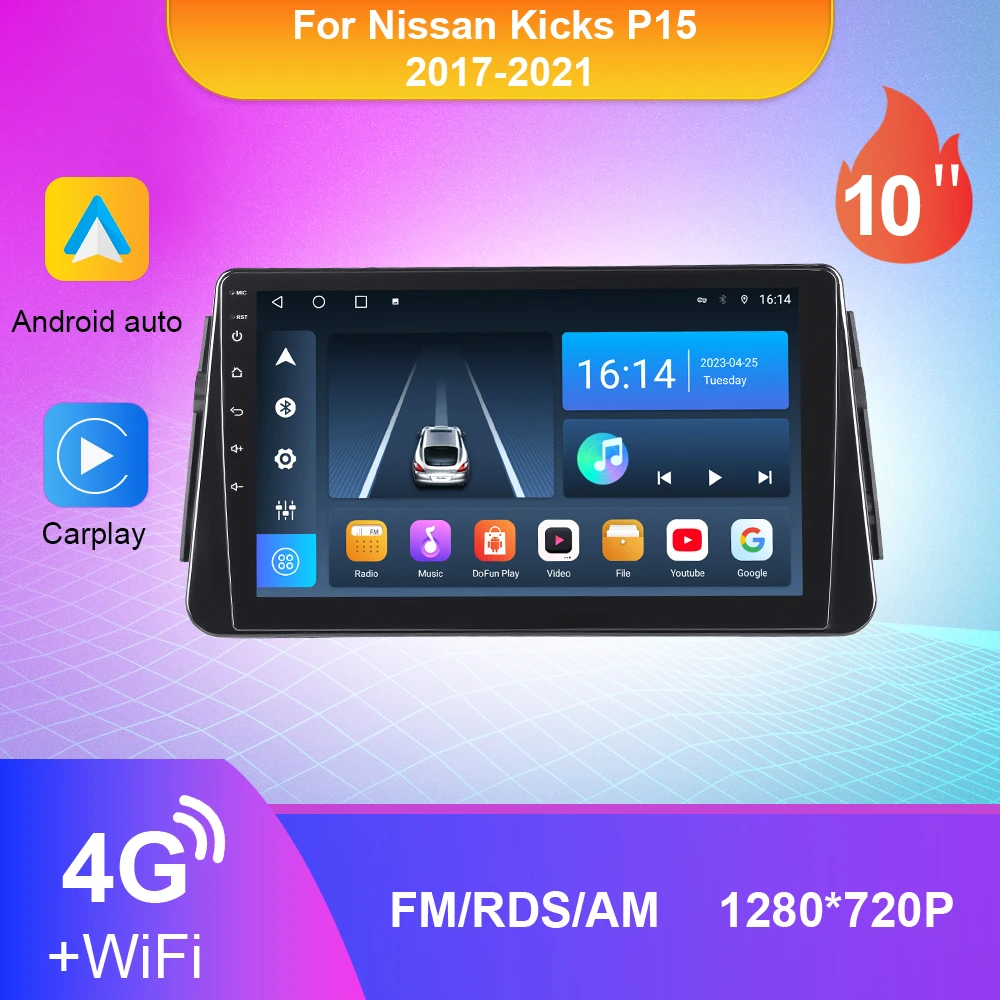 

Android 10 2din Car Radio Player For Nissan Kicks P15 2017-2021 Autoradio Multimedia Video CarPlay Navigation Stereo GPS No DVD