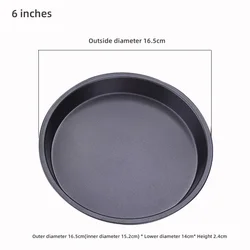 Non - Stick Carbon Steel Round Pizza Baking Pan (6inch)