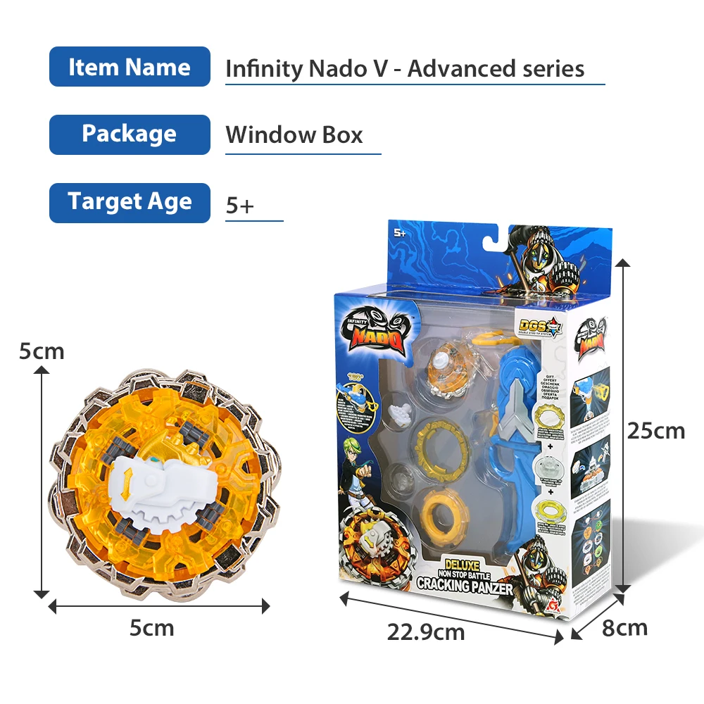 Infinity Nado 5 Deluxe Advanced Series Non Stop Battle Set Metal Gyro Spinning Top With Magnetic Launcher Anime Kid Toy spinning top toy beyblade toys battle top toy battle tops bey launcher beyblades burst gyro
