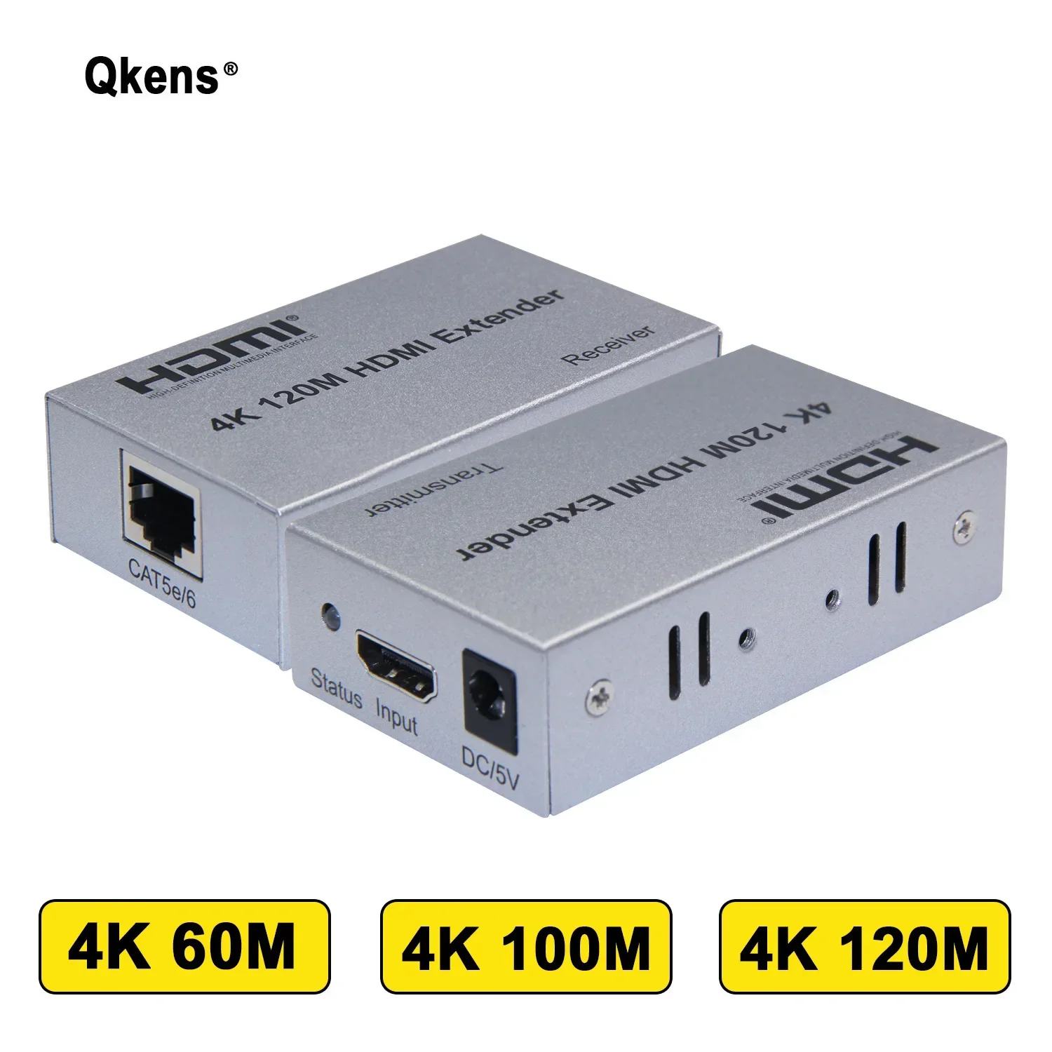 4K 60 м 100 м 120 м HDMI удлинитель к RJ45 Cat5e Cat6 кабелю аудио видео конвертер HDMI Ethernet передатчик приемник для PS4 ПК ТВ