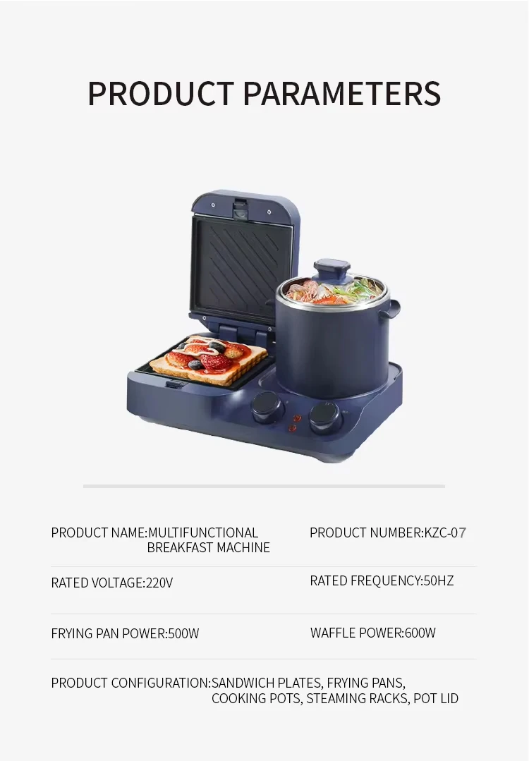 3-in-1 Multifunction Electric Breakfast Maker Machine Toaster Oven with Plastic Housing 3-in-1 Breakfast Essentials 6