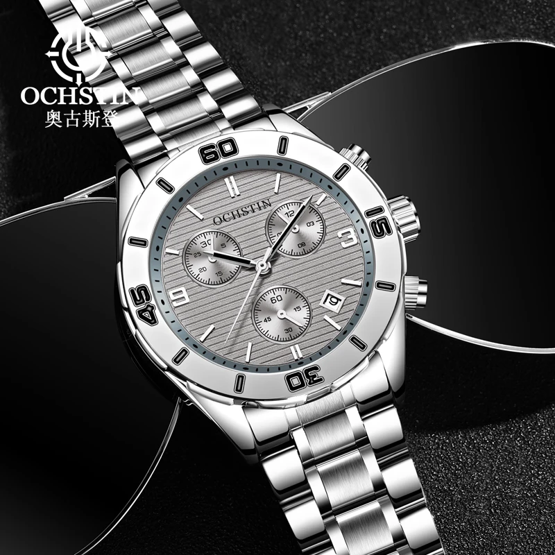 OCHSTIN2024 Navigator Series Personalized Trendy Style Multi functional Quartz Movement Waterproof Watch Men's Quartz Watch