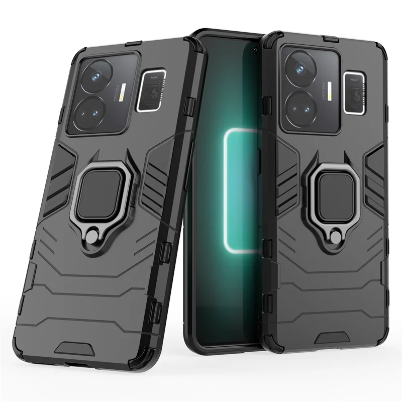 

For Realme GT3 Case for Realme GT3 GT2 Pro Cover Funda Finger Ring PC Stand Protective Phone Bumper For Realme GT3