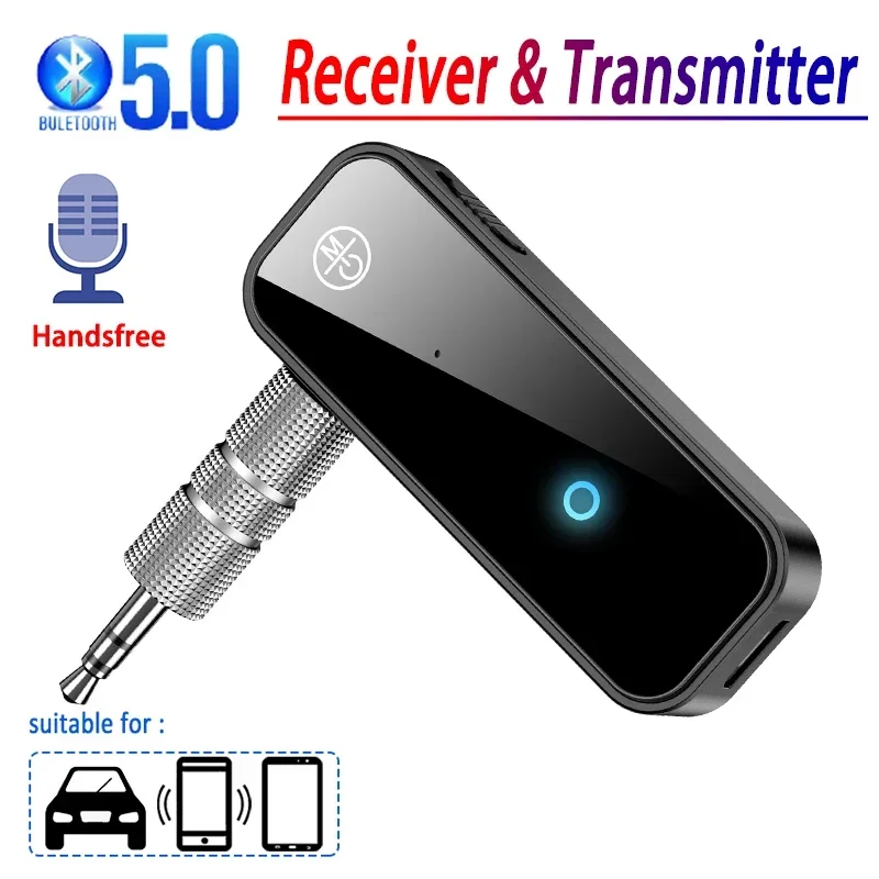 Bluetooth Adapter Bluetooth 5.0 Audio Receiver Transmitter Hansfree Call 3.5mmAUX Jack USB Dongle Stereo Music Wireless Adapters For TV PC Car Kit