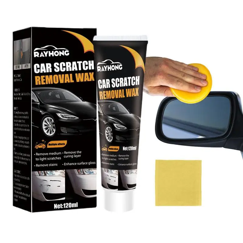 120ml Car Polishing Wax Waterproof Anti-Dirt UV Protection Auto Care Wax Universal Auto Polishing Kit Sponge Car Maintenance