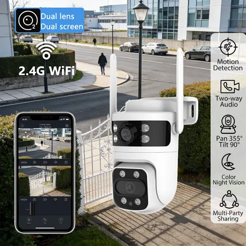 1-4pcs Y111 2K Dual Lens PTZ Outdoor Security Camera WiFi AI Human Detection Color Night Vision Two-Way Audio Smart Home Camera - Image 7