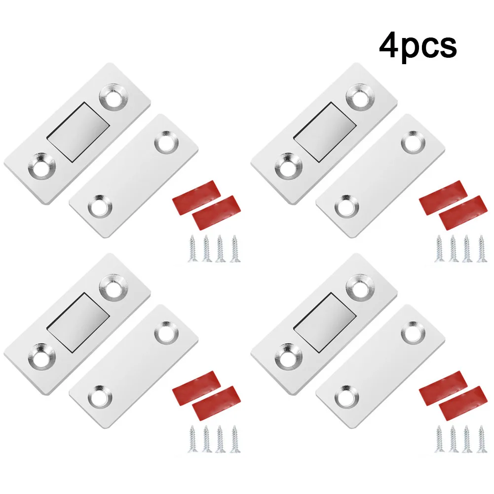 Juego de imanes invisibles para puerta, fuerte atractor magnético sin agujeros, captura ultrafina para puerta, gran oferta, 4 unidades