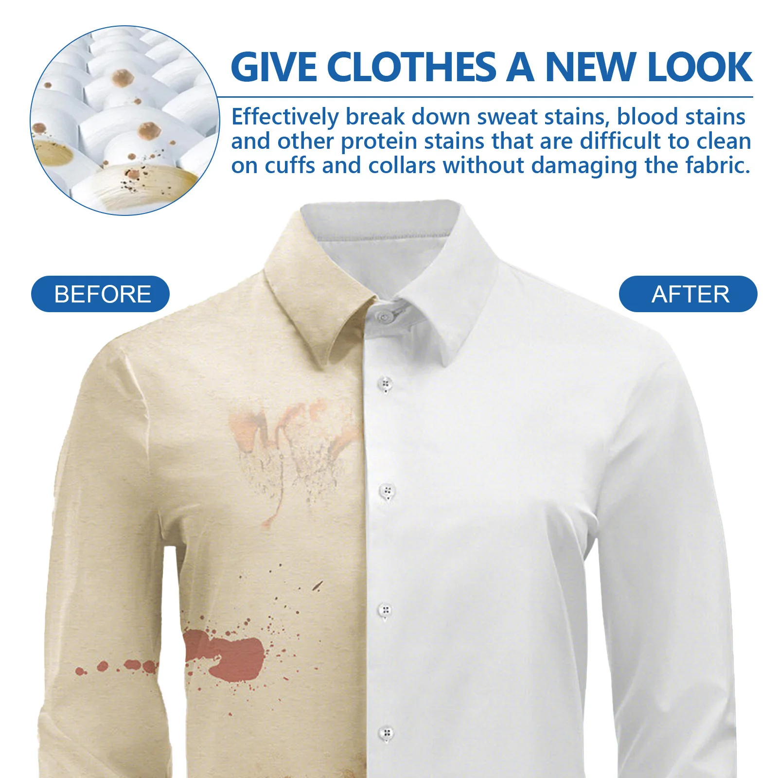 Laundry Stain Remover Clothes Decontamination Cleaner down Jacket Oil Yellow Stain Cleaner Efficient Fabric Removal Agent