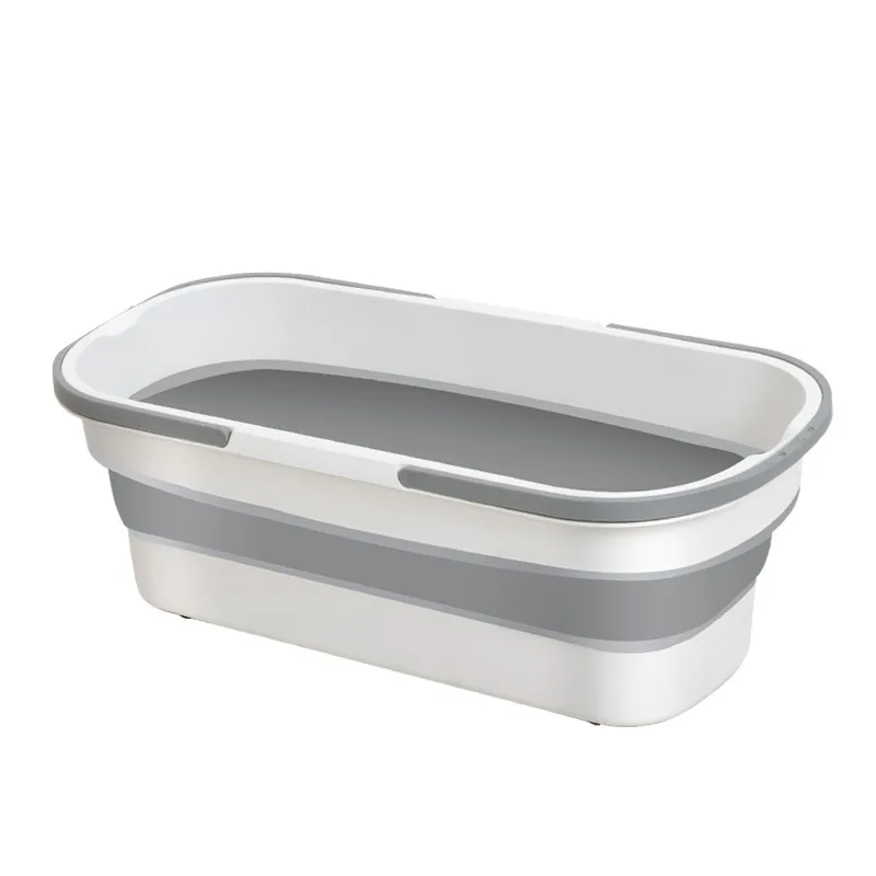 Bassin Pliant de Grande Taille avec Roue, Vadrouille Portable, Lavabo Pliable E27, Article Ménager pour le Lavage, 54cm