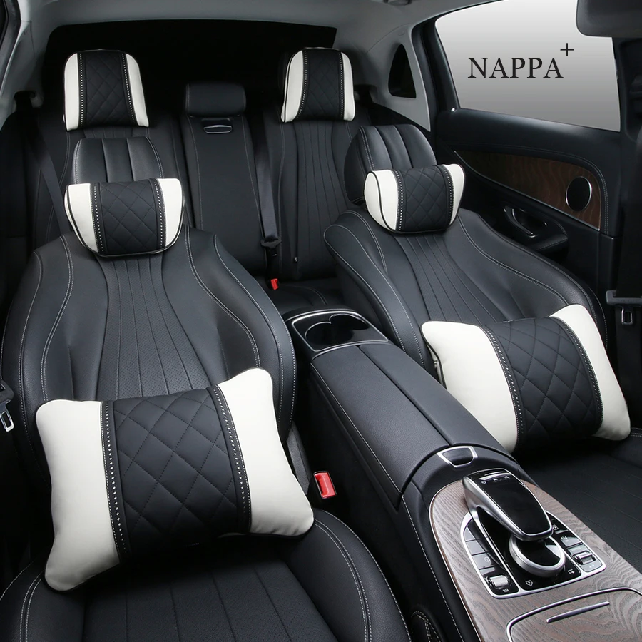 NAPPA Leder Autositzauflage Kissen Kopfstütze Auto Nackenkissen für  Mercedes Benz Maybach S-Klasse Kopfstütze Lendenkissen Unterstützung S