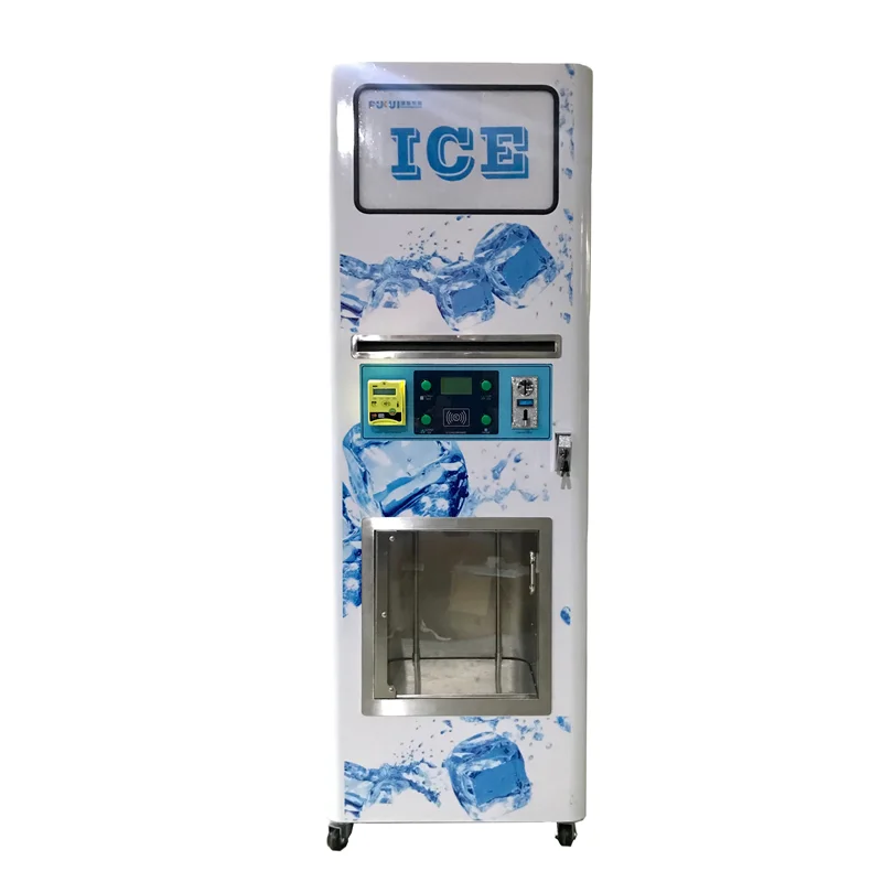 OutdoorIceVendingMachineWithAutoBaggingIceCubeMakerCustom