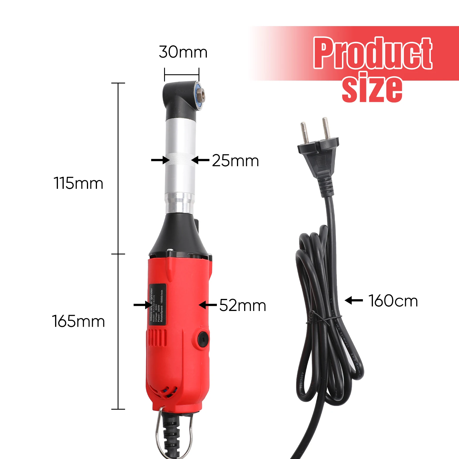 Verschiedene Modelle 220V 350W 90 ° Elektrischer Winkelschleifer mit 6 einstellbaren Geschwindigkeitsstufen, geeignet für Schmuck-, Dental-, Holzpolierarbeiten, Formenbearbeitung und Fliesenreinigung. Ideal zum Entgraten, Entoxidieren und Polieren von Autos, Motorrädern und mehr. – Detail 7
