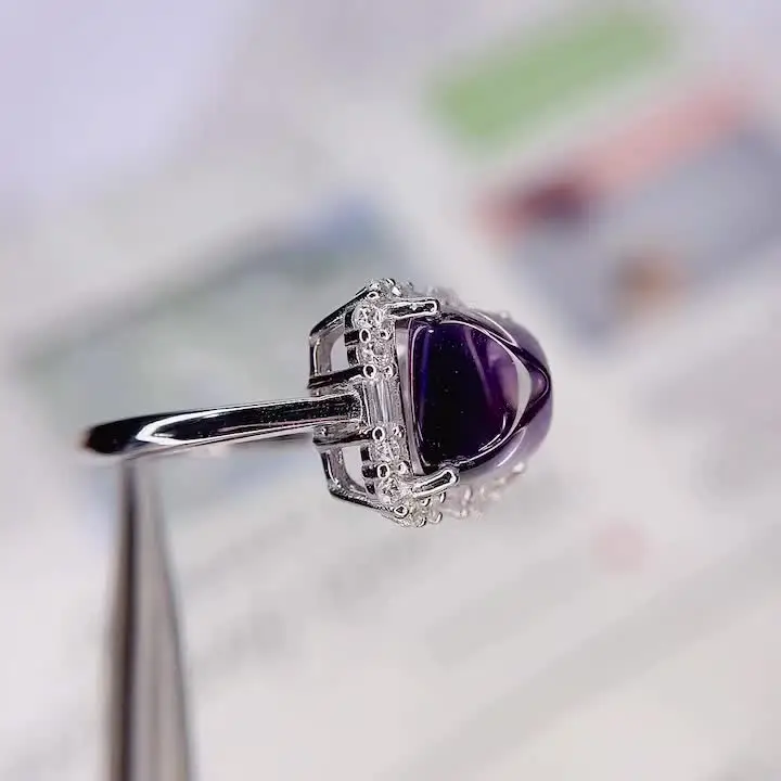 Серебряное кольцо ZECAA с аметирином