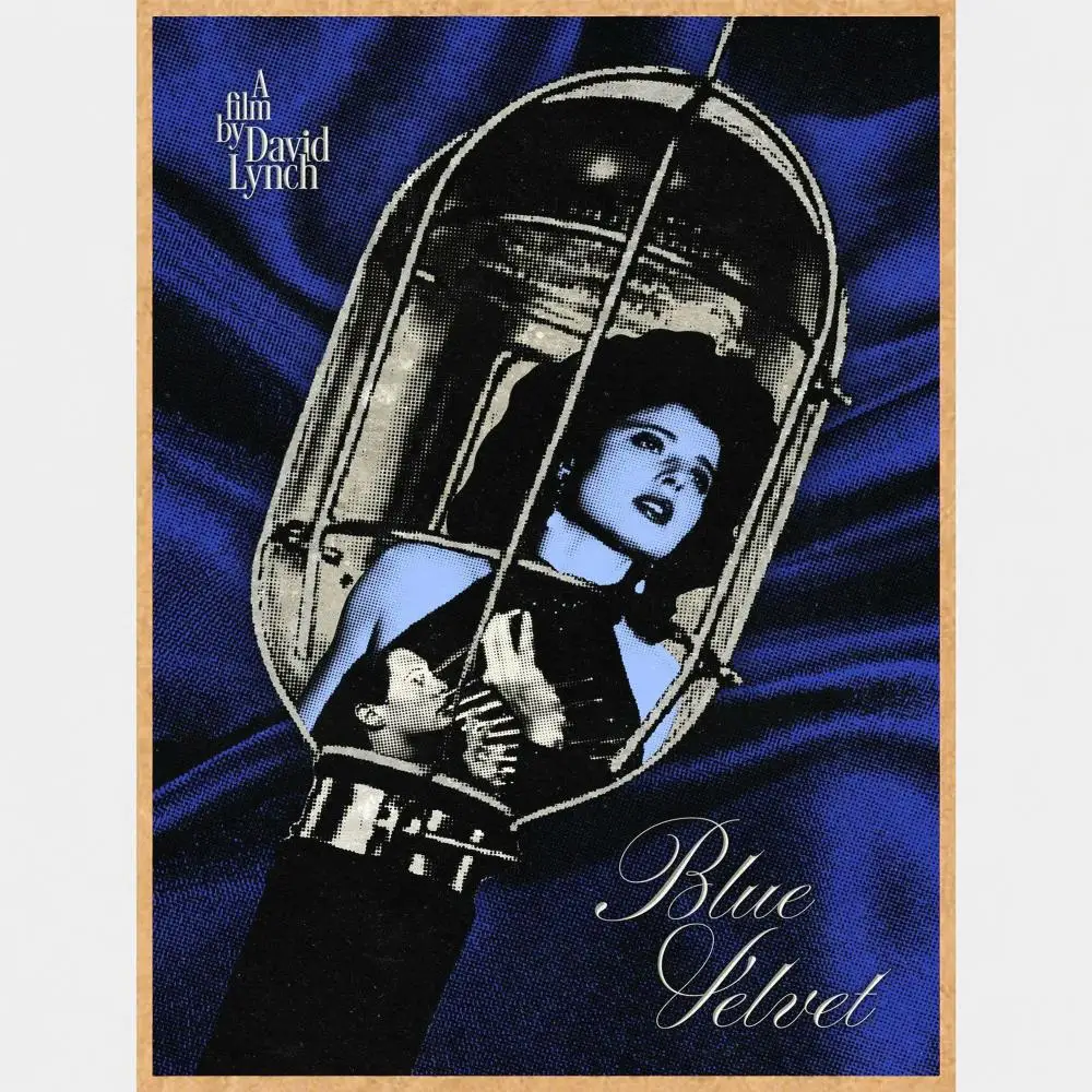 Vintage Blue Velvet Film Poster - Self-Adhesive Wall Decor