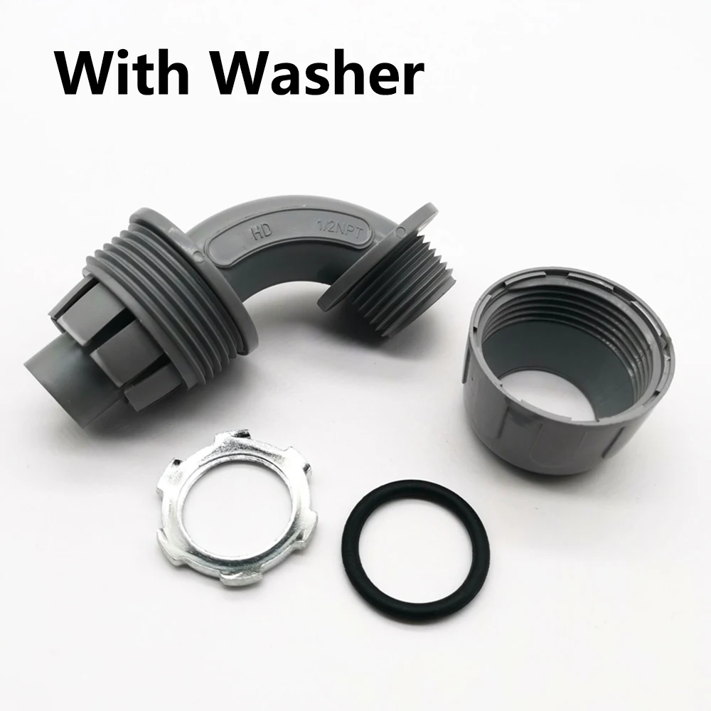 10pcs PVC Cable Connectors 90&deg; Liquid Tight Joint NPT Electrical Conduit Connectors Quick Connect NLTC90 1/2" 3/4" 1" Waterproof