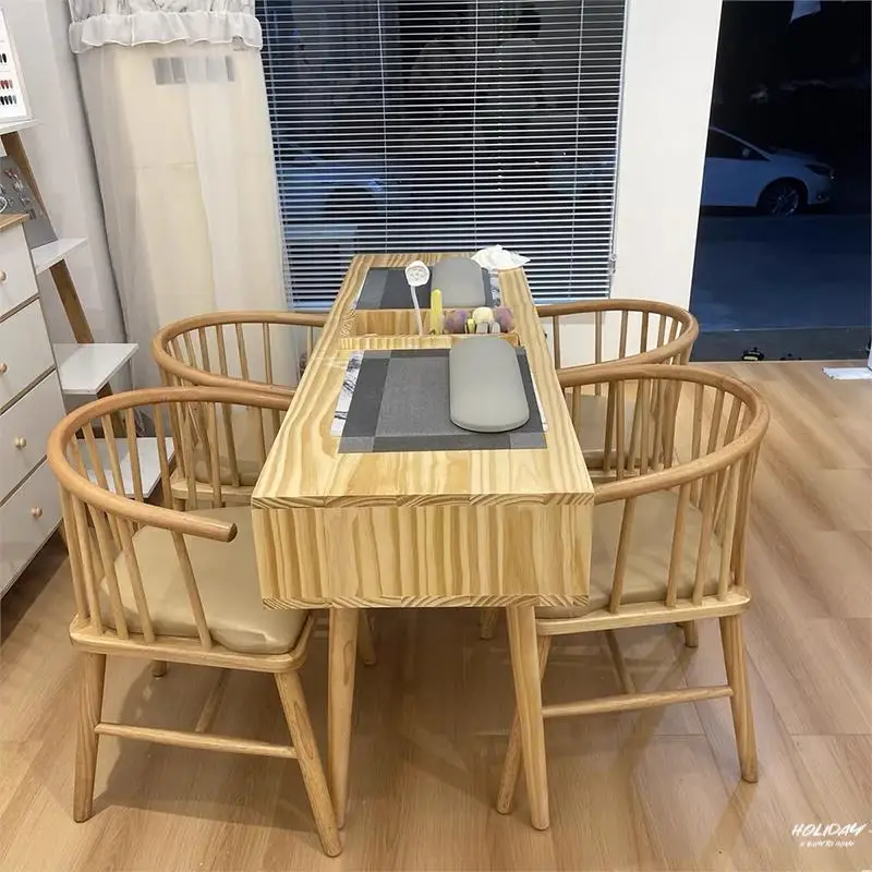 

Wood Shop Office Manicure Table Beauty Women Luxury Manicure Table Simple Fashion Schmincktisch Commercial Furniture RR50MT