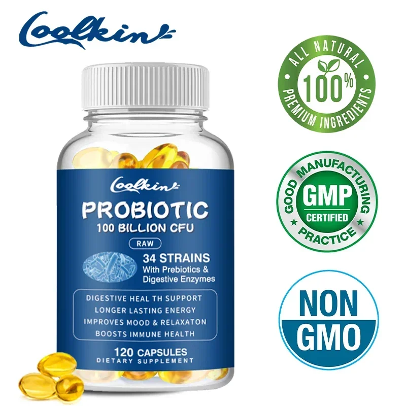 

coolkin Probiotic Capsules 100 Billion CFU - Non-GMO, Gluten Free
