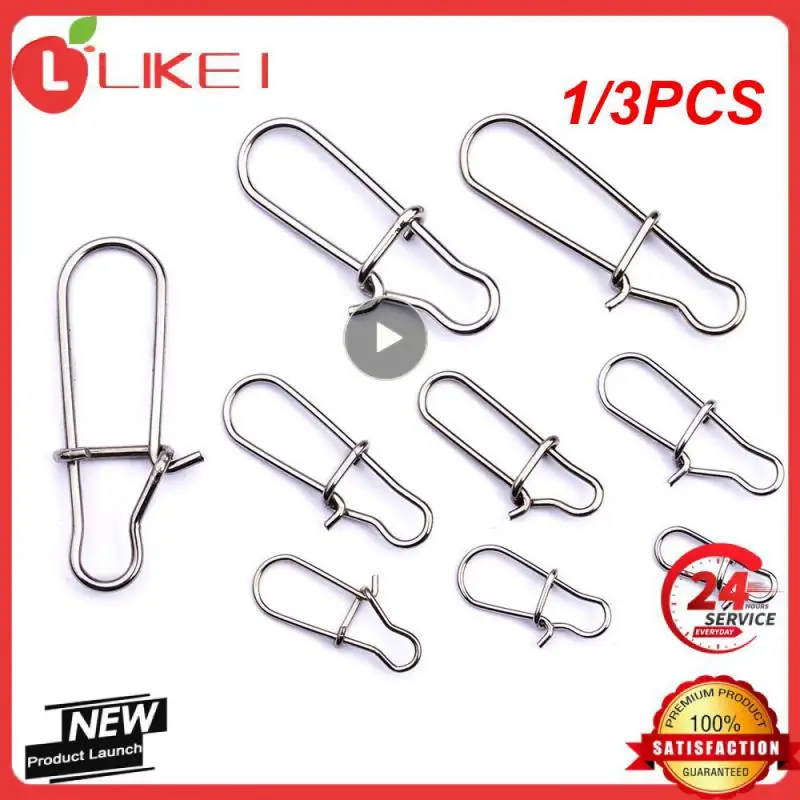 

1/3PCS Stainless Steel Fishing Snaps Fast lock Clips Safety Connector Vissen Accessories Tackle For Lures Hooks Snap Pesca