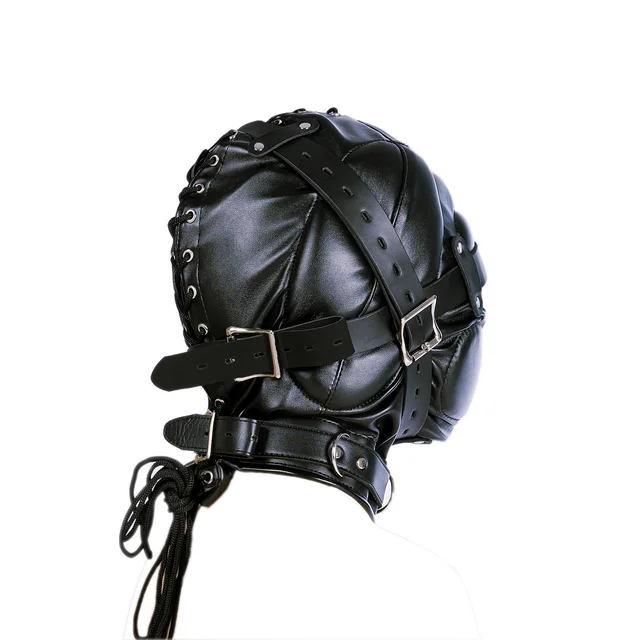 Full Head Hood Faux Leather Mask 2