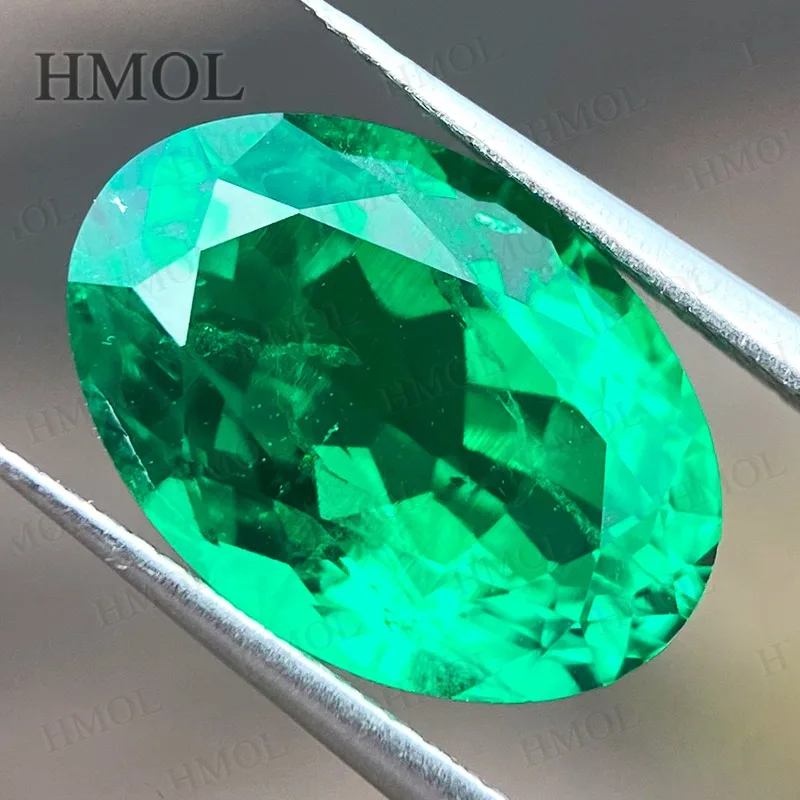 랩 그로운 콜롬비아 에메랄드 비즈 DIY 주얼리용 타원형 루스 젬스톤 VVS1 참 장식 선택 가능 AGL 인증서 포함