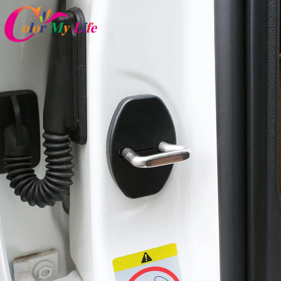 Car Interior Accessories Car Door Lock Cover Car Exterior Accessories Car Door Cover ABS Car Door Lock Protective Cover Case for Seat Leon Ibiza Altea Alhambra Accessories 4 Pcs/Set