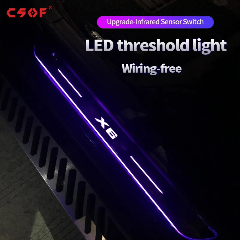 

Acrylic USB Power Moving LED Welcome Pedal Car Scuff Plate Pedal Door Sill Pathway Light For Bmw X6 E71 F16 Car Accessories