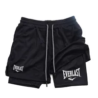 EVERLAST - Men's 2-in-1 running shorts double-layer sports shorts gym sportswear training and jogging shorts men's clothing