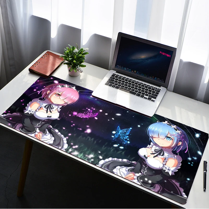 

Gaming Mouse Pad Kawaii Large Mouse Mat Laptop Re Zero Desk Mats 80x30cm Otaku Computer Gamer Keyboard Deskpad Mousepad for PC