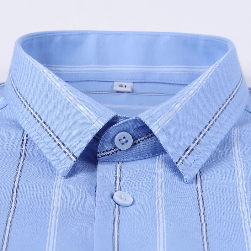 Men's Long Sleeve Stripe Cotton Dress Shirt Autumn Business Formal