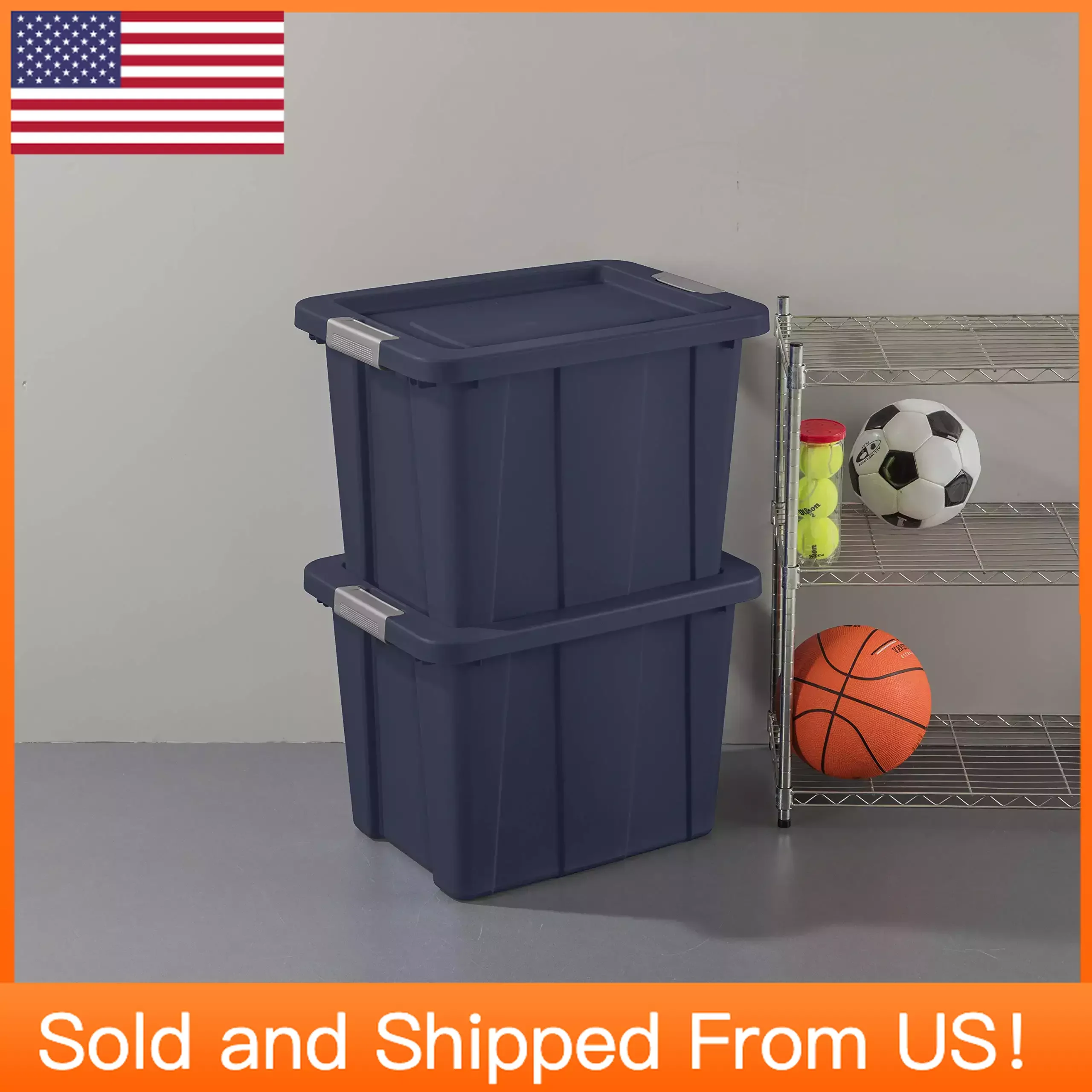 

18 Gal Latching Tuff1 Storage Tote - Stackable Bin with Latch Lid, 6-Pack for Garage and Basement