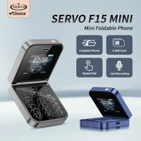 SERVO F15 Mini Dual SIM Card Fold Mobile Phone 2G Network Video Player Flashlight FM Radio Magic Voice Small Box Flip Cellphones 1