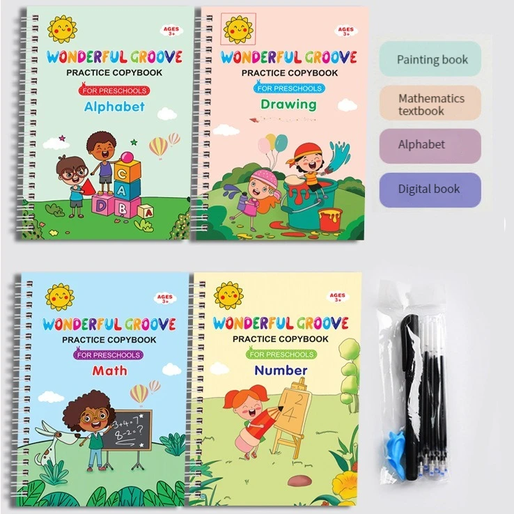 Magic Copybooks for Kids: Reusable Calligraphy Practice with Grooved Templates