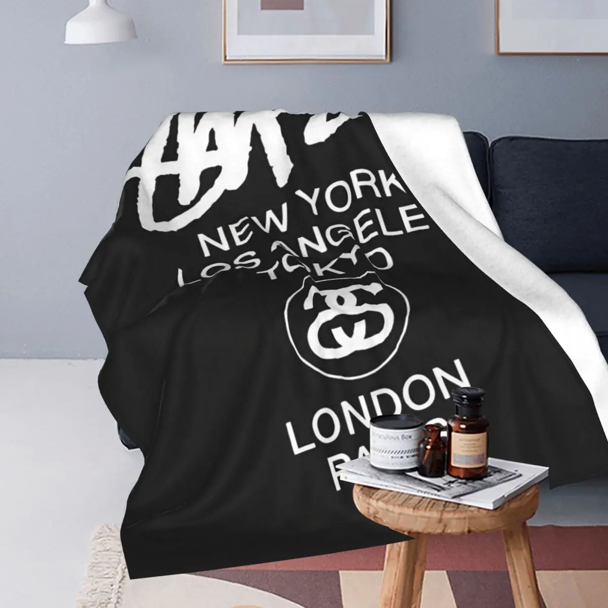 S-Stussy Logo Coperte Flanella Tessile Decor Coperta Portatile Super Morbida Per Biancheria Da Letto Coperta Da Viaggio Pezzo