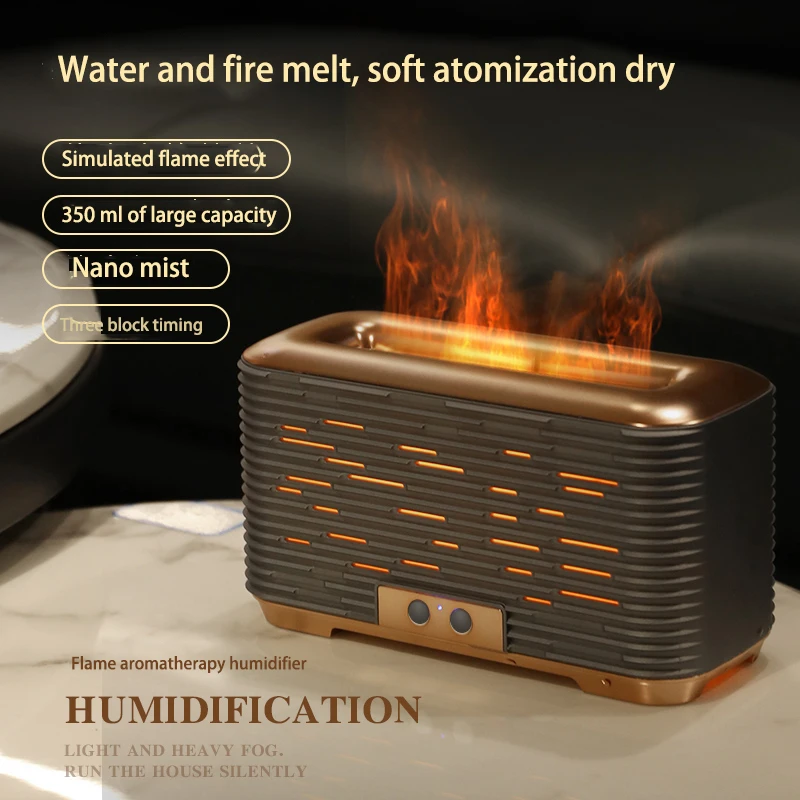 Aromatherapy Humidifiers Diffusers 3D Simulation Flame Air Humidifier