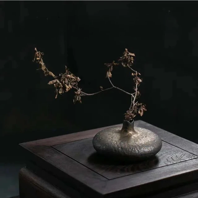 Chinese Style Ceramic Vase & Planter Set - Retro Flower Tea Tray Ornaments for Home Decor Mini Pottery Centerpiece TabletopDecor